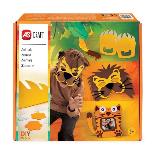 AS Craft Ζωάκια Παιχνίδι Με 3 Χειροτεχνίες DIY Για 3+ Χρονών (1038-31006)