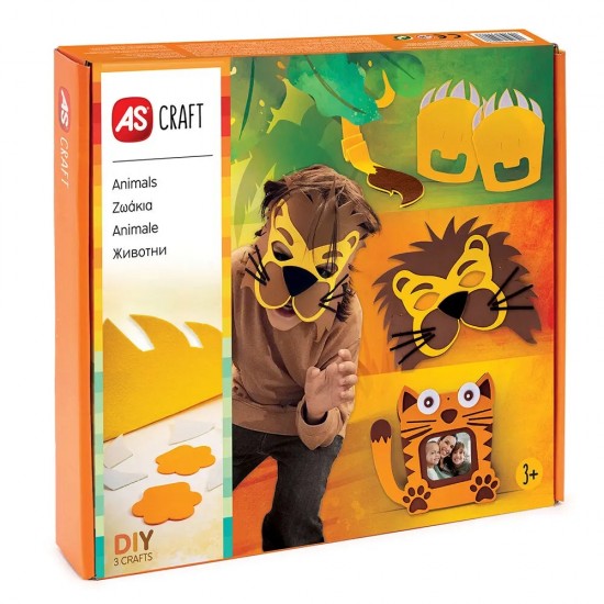 AS Craft Ζωάκια Παιχνίδι Με 3 Χειροτεχνίες DIY Για 3+ Χρονών (1038-31006)