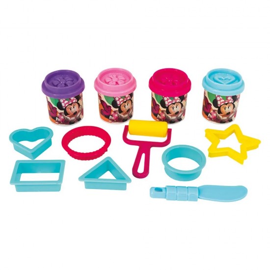 AS Πλαστελίνη Disney Minnie Κουβαδάκι Με 4 Βαζάκια - Καπάκια Καλουπάκια Και 8 Εργαλεία 200gr (1045-03571)