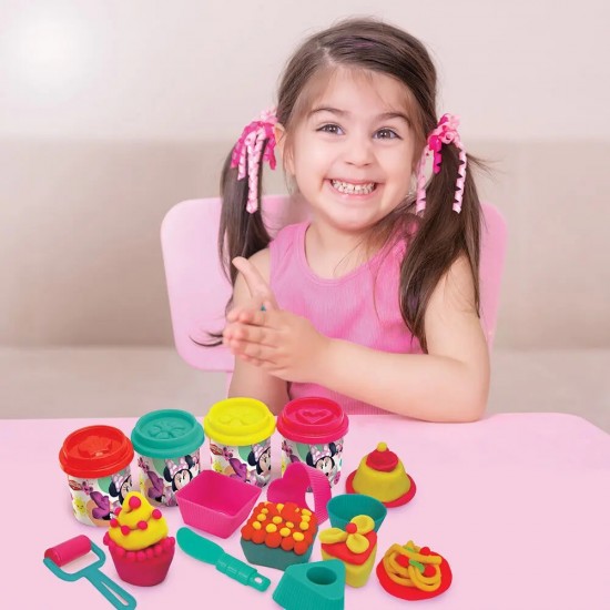 AS Πλαστελίνη Disney Minnie Κουβαδάκι Με 4 Βαζάκια - Καπάκια Καλουπάκια Και 8 Εργαλεία 200gr (1045-03571)