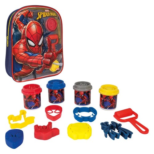AS Πλαστελίνη Marvel Spiderman Τσάντα Πλάτης Με 4 Βαζάκια - Καπάκια Καλουπάκια Και 5 Εργαλεία 200gr (1045-03601)