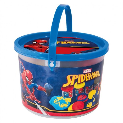 AS Πλαστελίνη Marvel Spiderman Κουβαδάκι Με 4 Βαζάκια Και 8 Εργαλεία 200g 3+ Χρονών (1045-03603)