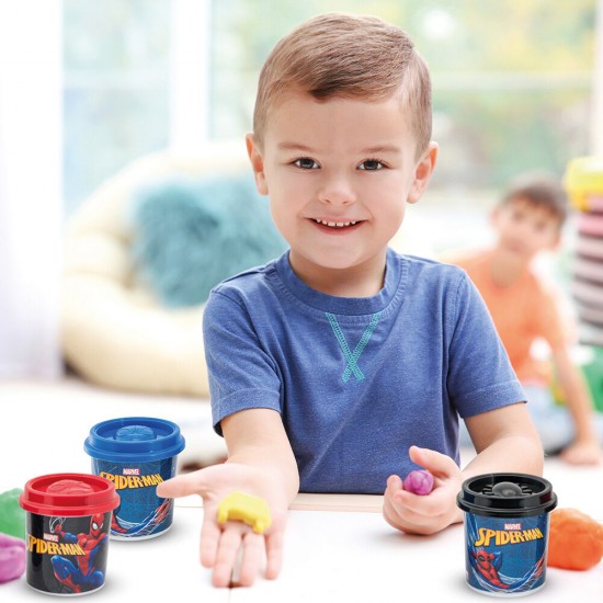 AS Πλαστελίνη Marvel Spiderman Σακουλάκι Με 5 Βαζάκια Και Καπάκια Καλουπάκια 570gr Για 3 Χρονών και άνω (1045-03609)
