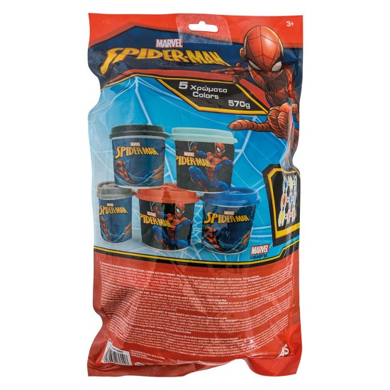 AS Πλαστελίνη Marvel Spiderman Σακουλάκι Με 5 Βαζάκια Και Καπάκια Καλουπάκια 570gr Για 3 Χρονών και άνω (1045-03609)