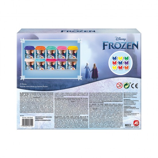 AS Πλαστελίνη Disney Frozen Κουτί Με 10 Βαζάκια Και Καπάκια Καλουπάκια 500gr Για 3 Χρονών και άνω (1045-03610)