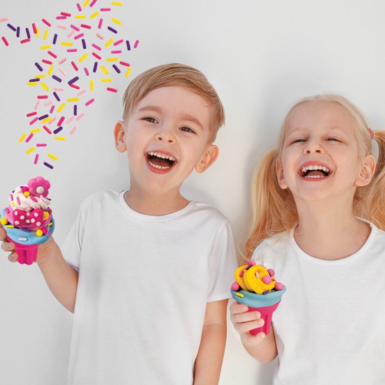 AS Πλαστελίνη Disney Minnie Παγωτοπλαστελίνα Με 6 Βαζάκια-Καπάκια Καλουπάκια 256g και Sprinkles Για 3 ετών και άνω (1045-03617)