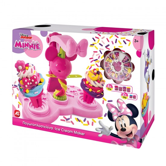 AS Πλαστελίνη Disney Minnie Παγωτοπλαστελίνα Με 6 Βαζάκια-Καπάκια Καλουπάκια 256g και Sprinkles Για 3 ετών και άνω (1045-03617)