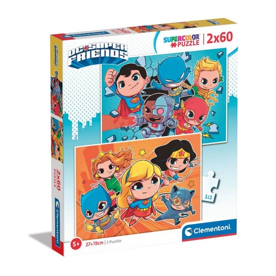 As Clementoni Παιδικό Παζλ Supercolor DC Comics Super Friends 2x60 τμχ (1200-21624)