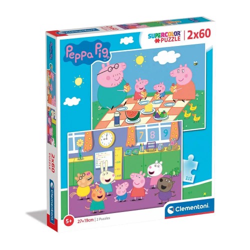 As Clementoni Παιδικό Παζλ Super Color Peppa Pig 2x60 τμχ (1200-24793)