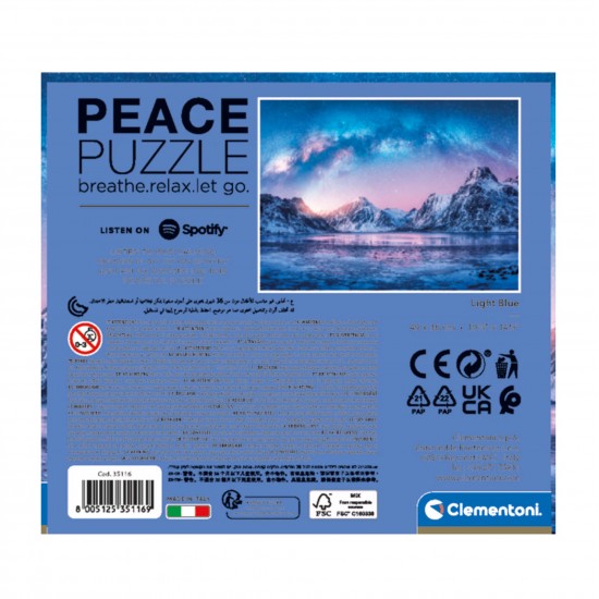 As Clementoni Παζλ Peace Puzzles Light Blue 500 τμχ (1220-35116)