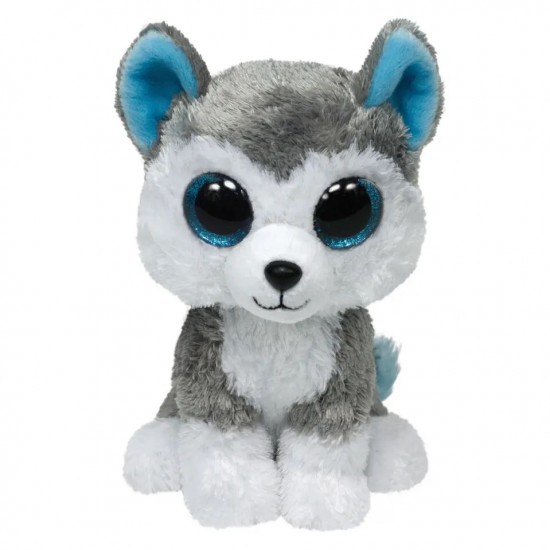 As TY Beanie Boos Slush Χνουδωτό Σκυλάκι Γκρι Και Λευκό 15εκ (1607-36006)