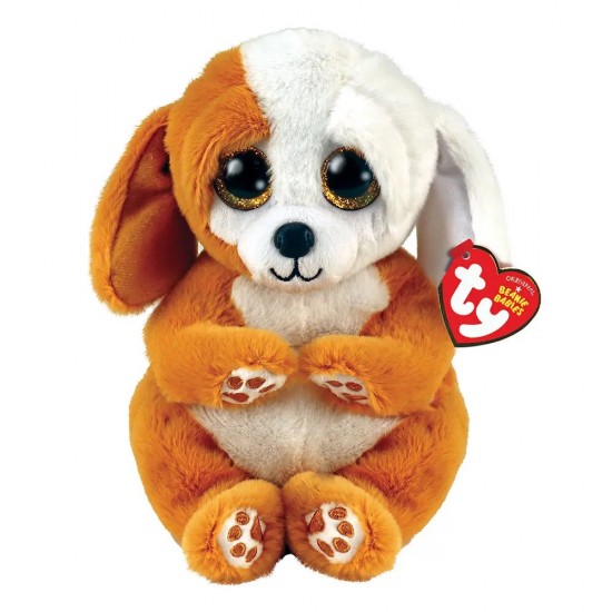 As TY Beannie Bellies Ruggles Χνουδωτό Σκυλάκι Καφέ Και Λευκό 15εκ (1607-40699)