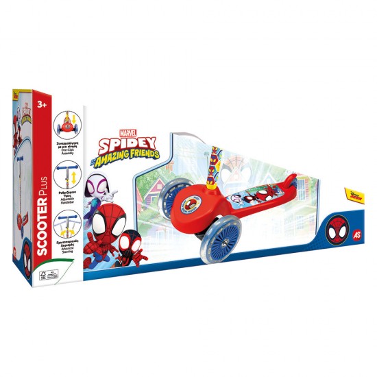 AS Παιδικό Scooter Plus Με 3 Ρόδες Marvel Spidey And His Amazing Friends Για 3 Χρονών και άνω (5004-50253)
