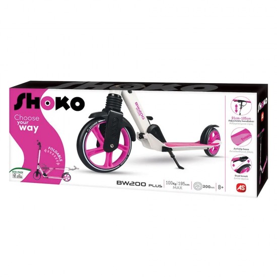 As Shoko Παιδικό Πατίνι BW 200 Plus Με 2 Ρόδες 200mm Σε Φούξια Χρώμα Για 8+ Χρονών (5004-50521)