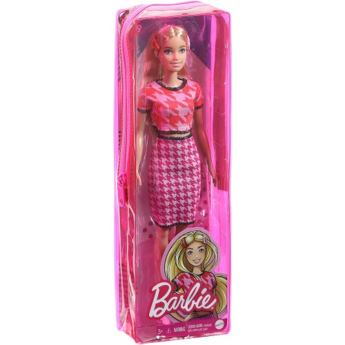 Mattel Barbie Fashionistas 169 Με Ξανθά Μαλλιά Ροζ Φούστα  Μπλούζα  Λευκά Παπούτσια  Κλάμερ (FBR37/GRB59)