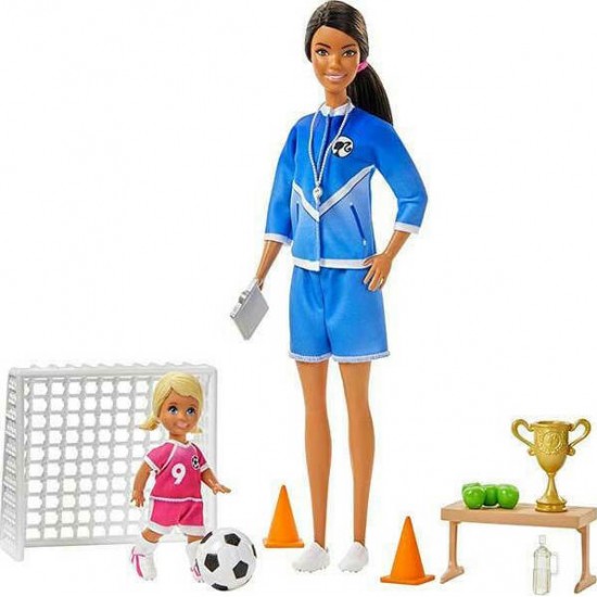 Mattel Barbie Σετ Προπονήτρια Ποδοσφαίρου Καστανή (GLM53 / GJM71)