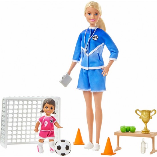 Mattel Barbie Σετ Προπονήτρια Ποδοσφαίρου Ξανθιά (GLM53/GLM47)