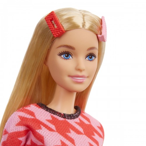 Mattel Barbie Fashionistas 169 Με Ξανθά Μαλλιά Ροζ Φούστα  Μπλούζα  Λευκά Παπούτσια  Κλάμερ με Λαμπάδα (FBR37/GRB59)