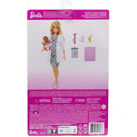 Mattel Barbie Γιατρός για μωράκι για 3 ετών και άνω 30.4εκ. με Λαμπάδα (GVK03)