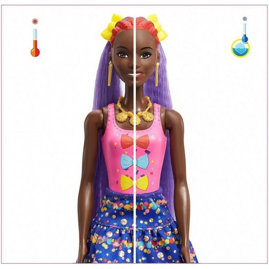 Mattel Barbie Κούκλα Hair Swaps Glittery Μωβ για 3 ετών και άνω (HBG38/HBG40)