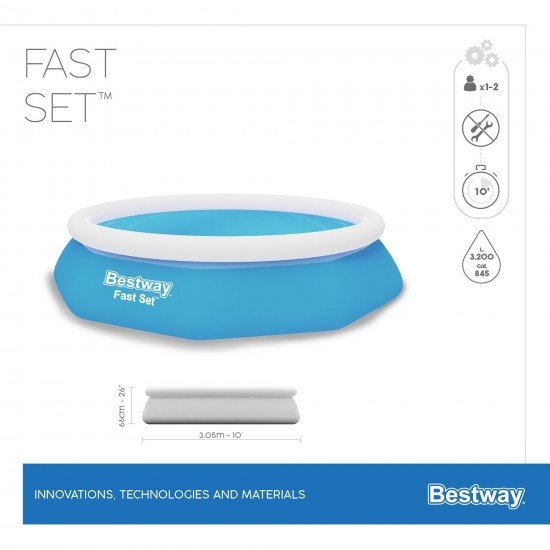 Bestway Fast Set πάνω από το έδαφος σετ πισίνας 305cm x 66cm (57458)