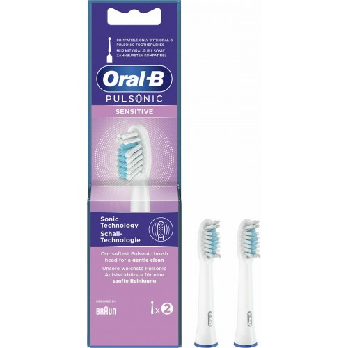 Braun Oral-B Pulsonic Sensitive Ανταλλακτικές Κεφαλές για Ηλεκτρική Οδοντόβουρτσα 2τμχ (4210201299103)