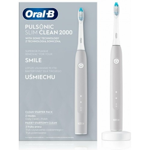 Braun Oral-B Pulsonic Slim Clean 2000 Ηλεκτρική Οδοντόβουρτσα Grey (4210201304685)