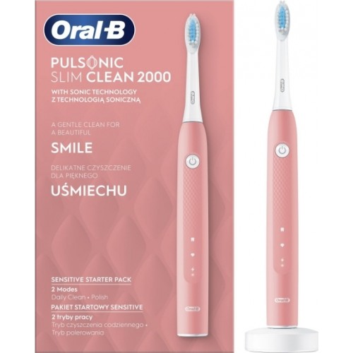 Braun Oral-B Pulsonic Slim Clean 2000 Ηλεκτρική Οδοντόβουρτσα Pink (4210201304708)
