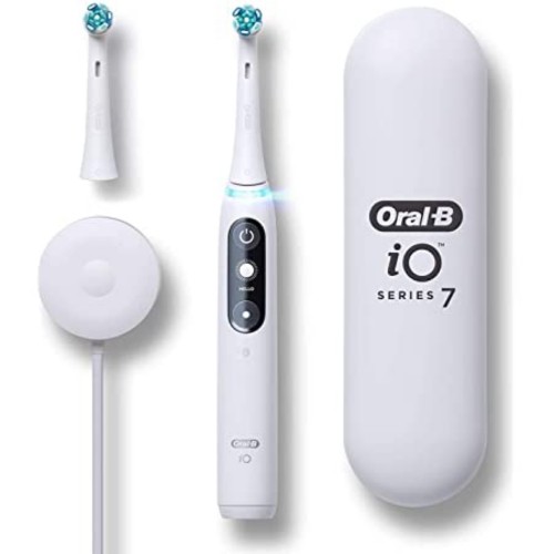 Braun Oral-B IO Series 7 Ηλεκτρική Οδοντόβουρτσα με Χρονομετρητή  Αισθητήρα Πίεσης και Θήκη Ταξιδίου White Alabaster (4210201408345)