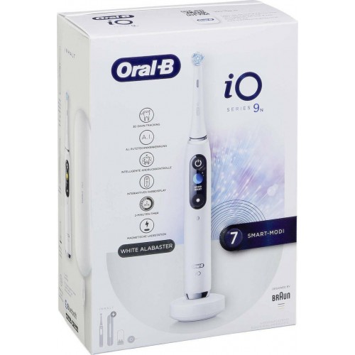 Braun Oral-B iO Series 9N Ηλεκτρική Οδοντόβουρτσα με Χρονομετρητή και Αισθητήρα Πίεσης White Alabaster (4210201408383)