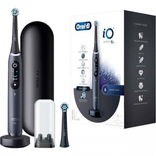 Braun Oral-B iO Series 8N Ηλεκτρική Οδοντόβουρτσα με Χρονομετρητή Αισθητήρα Πίεσης και Θήκη Ταξιδίου Black Onyx (4210201408567)