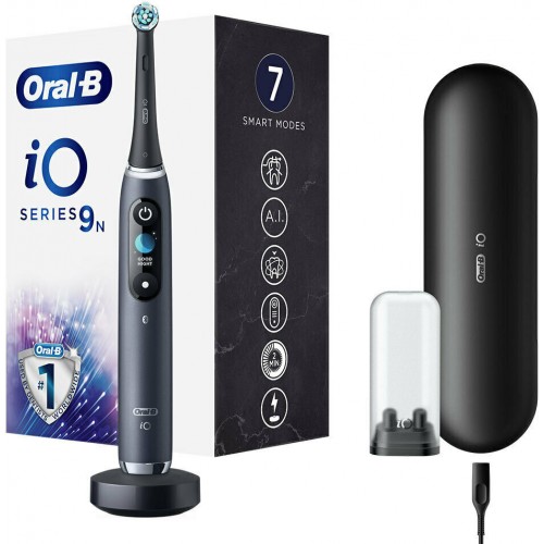 Braun Oral-B iO Series 9N Ηλεκτρική Οδοντόβουρτσα με Χρονομετρητή και Αισθητήρα Πίεσης Black Onyx (4210201408666)