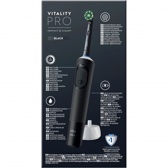 Braun Vitality Pro Ηλεκτρική Οδοντόβουρτσα με Χρονομετρητή Black (4210201427063)