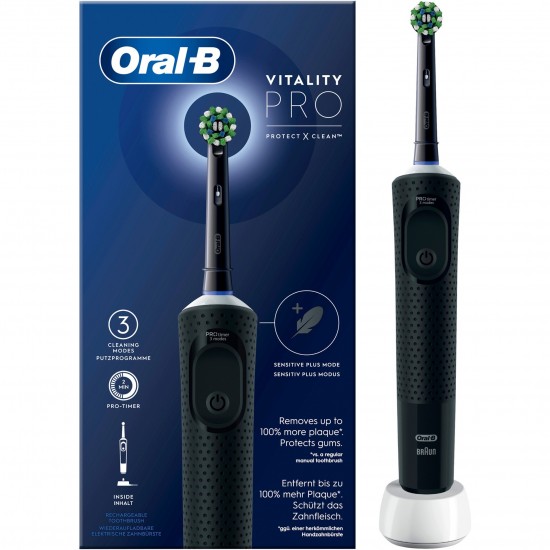 Braun Vitality Pro Ηλεκτρική Οδοντόβουρτσα με Χρονομετρητή Black (4210201427063)