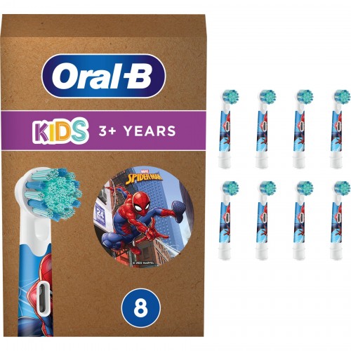 Braun Oral-B Kids Ανταλλακτικές Κεφαλές για Ηλεκτρική Οδοντόβουρτσα Spiderman 8τμχ (4210201435914)