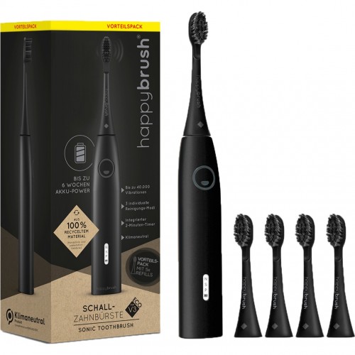 Happybrush StarterKit Schall Eco VIBE 3 All Black  electric toothbrush (4260486333689)