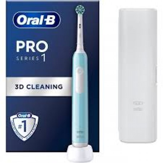 Braun Oral-B Pro 1 Cross Action Caribbean Blue με θήκη ταξιδιού, ηλεκτρική οδοντόβουρτσα μπλέ (8001090914132)