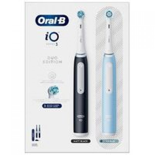 Braun Oral-B iO Series 3N Duo, ηλεκτρική οδοντόβουρτσα συμπεριλαμβανομένης 2ης χειρολαβής μαύρο/μπλε (8006540731659)