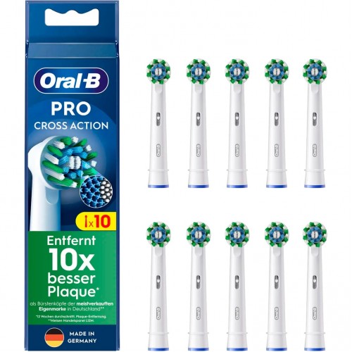 Braun Oral-B Pro Cross Action κεφαλές βούρτσας συσκευασία των 10 άσπρο (8006540860595)
