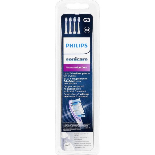 Philips Sonicare G3 Premium Gum Care Ανταλλακτικές Κεφαλές για Ηλεκτρική Οδοντόβουρτσα 4τμχ (HX9054/17)