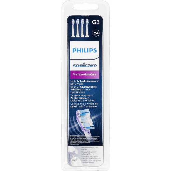Philips Sonicare G3 Premium Gum Care Ανταλλακτικές Κεφαλές για Ηλεκτρική Οδοντόβουρτσα 4τμχ (HX9054/17)