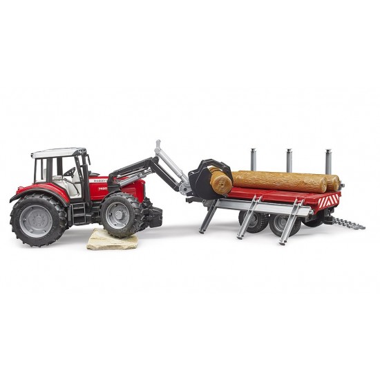 Bruder Τρακτέρ Massey Ferguson 7480 με Καρότσα και Φορτωτή (02046)