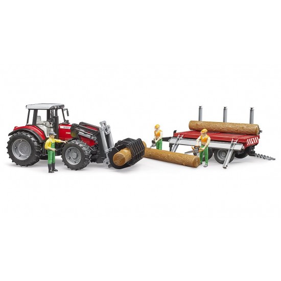 Bruder Τρακτέρ Massey Ferguson 7480 με Καρότσα και Φορτωτή (02046)