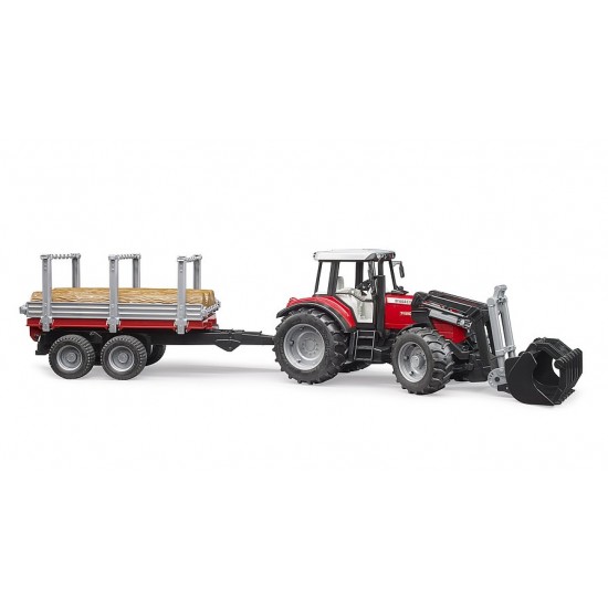Bruder Τρακτέρ Massey Ferguson 7480 με Καρότσα και Φορτωτή (02046)