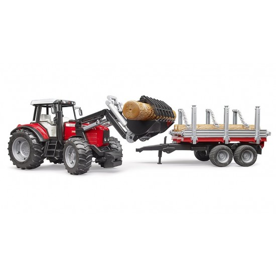 Bruder Τρακτέρ Massey Ferguson 7480 με Καρότσα και Φορτωτή (02046)