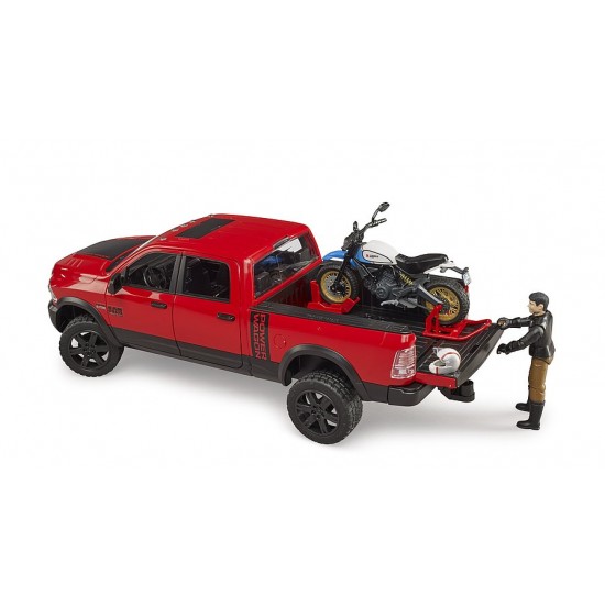 Bruder Φορτηγακι Αγροτικο Ram Με Μηχανη Ducati Off Road Και Αναβατη (02502)