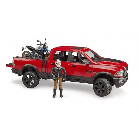 Bruder Φορτηγακι Αγροτικο Ram Με Μηχανη Ducati Off Road Και Αναβατη (02502)