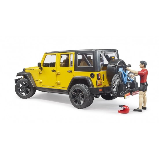 Bruder Αυτοκίνητο Jeep Wrangler Rubicon με Ποδήλατο και Αναβάτη (02543)