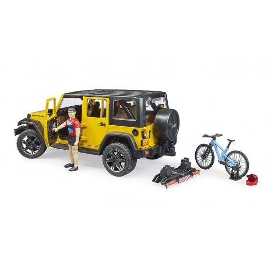 Bruder Αυτοκίνητο Jeep Wrangler Rubicon με Ποδήλατο και Αναβάτη (02543)