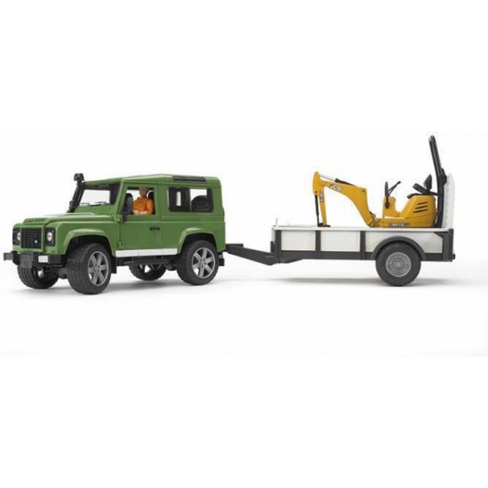 Bruder Land Rover Με Καρότσα & Διαβολάκι CAT (2593)